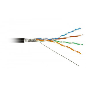 Кабель витая пара F/UTP кат.5E 4х2х24AWG solid PE Outdoor FUTP4-C5E-S24-OUT-PE-BK-500 черн. (м) 49110