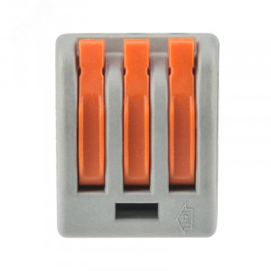 Клемма строительно-монтажная СМК 222-413 3-проводная 0.08-2.5/4кв.мм серая 07-5253-4