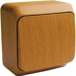 Выключатель 2-кл. ОП Этюд Дача 10А IP20 сосна SE BA10-002D