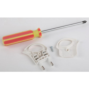 Вилка V1 6А без заземл. с кольцом непрямой ввод (10/200/9600) бел. ЭРА Б0019182