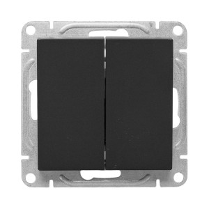 Механизм выключателя, двухклавишный, ч-рный Эпика EKF UP1-SWB-20