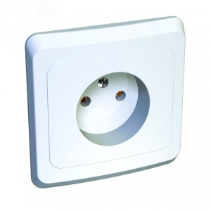 Розетка 1-м СП Этюд 16А IP20 250В без заземл. без защ. шторок бел. SE PC16-001B