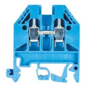 Проходная клемма WK 2,5/U BL, Проходная клемма, тип фиксации провода: винтовой, номинальное сечение: 2,5 мм кв., 24A, 800V, ширина: 5 мм, цвет: синий, тип монтажа: DIN35