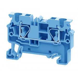 Проходная клемма CX4BU, Проходная клемма, тип фиксации провода: пружинный, номинальное сечение: 4 мм кв., 32A, 1000V, ширина: 6 мм, цвет: синий, тип монтажа: DIN35