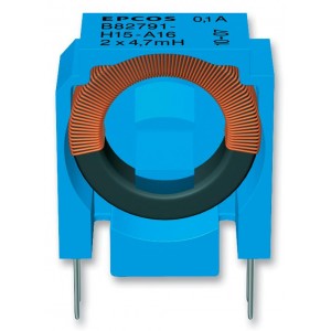 B82791H2351N001, Синфазный дроссель двухобмоточный 22мГн 10кГц 0.35A 1.9Ом монтаж в отверстие коробка