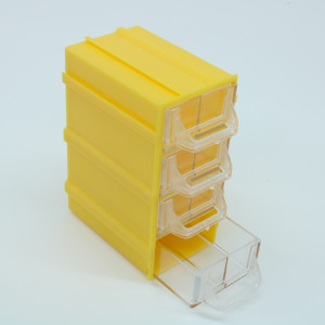 Бокс для р/дет К- 5-В1 прозр/желтый, Пластиковый контейнер для хранения крепежа, радиоэлектронных комплектующих, любых небольших деталей