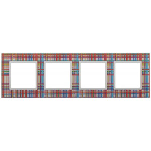 14-5104-00 Рамка на 4 поста, стекло, Elegance, прозрачный+бел (5/25/1200) Б0034523