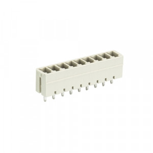 Вилочный разъем на плату 8813 S/9 G OB, Вилочный разъем, вертикальный, на плату, шаг: 3.81 мм, 9 полюсов, фиксация на плате пайкой, исполнение: без маркировки, 250V, 8А, цвет: серый