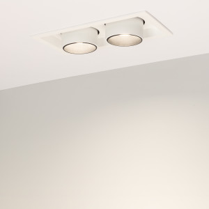 Светильник LTD-PULL-S110x210-2x10W Day4000 (WH, 24 deg, 230V) 031361, Встраиваемый поворотный выдвигающийся светильник для потолка. Светодиоды 2x10W, цвет БЕЛЫЙ ДНЕВНОЙ 4000K, св.поток 1900лм, угол 24°, RA>90. Корпус белый. Мощность 20Вт, питание AC220-240V. Размеры WxLxH 112x210x127мм. Установка в отверстие 100x195мм.