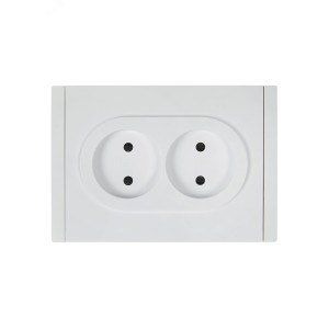 FORTE&PIANO Розетка 2-местная без заземления с защитными шторками безвинтовое крепление 10А FP225 белый IEK FP-R23-10-1-K01