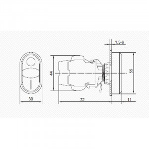 LA32 NO+NC, Кнопка управление Старт-Стоп с подсветкой 220В
