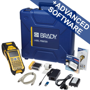 brd317803, Принтер BRADY M610-QY-EU-BT-BWS (Eng) c bluetooth и ПО BWS ADVANCED, английская клавиатура. В компл.: жесткий кейс, USB кабель, литий-ионный аккумулятор, шнур питания, этикетки M6-11-427, черн. риббон M61-R4310, быстрый старт, СD с информацией о принтере