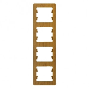 GLOSSA Рамка 4 поста вертикальная дуб GSL000508