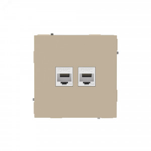 Компьютерная розетка RJ-45 без шторки, кат.5е двойная, KANT, ванильный марципан 7015664