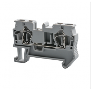 Проходная клемма JUT3-4-GY, Проходная клемма, тип фиксации провода: пружинный, номинальное сечение: 4 мм кв., 41A, 800V, ширина: 6,2 мм, цвет: серый, тип монтажа: DIN35