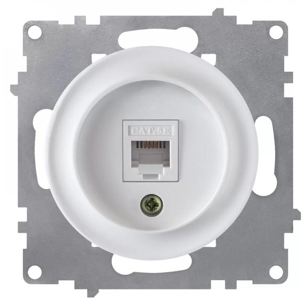 Изображение товара Розетка компьютерная 1-м СП Florence RJ45 кат.5E механизм белая Изображение товара Розетка компьютерная 1-м СП Florence RJ45 кат.5E механизм белая