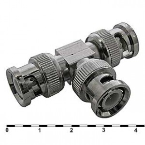 BNC-TPPP, Разъем высокочастотный, T-адаптер, BNC штекер - 2 штекера BNC