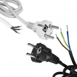 SCZ ПРЯМ. Б/РОЗ. 1.8М. 3Х0.75, Шнур сетевой Евровилка прямая 1,8м 3х0,75 без разъема цвет черный/белый уточнять