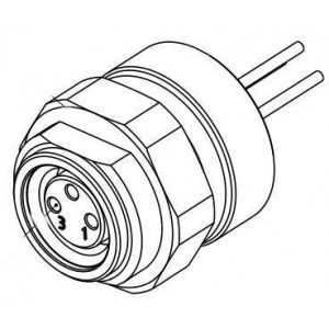 2-2172088-2, Цилиндрические метрические разъемы M8 FMLE PNLREAR 3POS STR WIRE