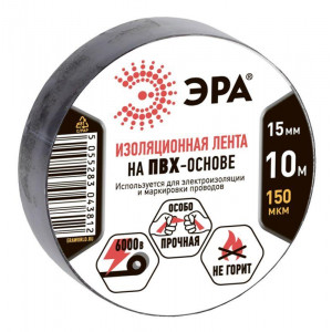 Изолента ПВХ 15ммх10м черн. C0036558