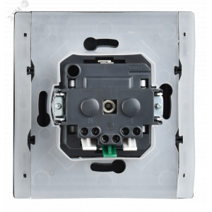 FORTE&PIANO Розетка 1-местная с заземлением с защитными шторками и крышкой безвинтовое крепление 16А IP44 FP119 черный IEK FP-R16-16-1-44-K02