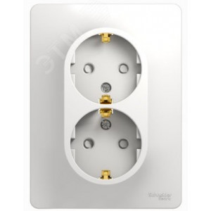 Розетка 2-м СП Glossa 16А IP20 с заземл. защ. шторки в сборе бел. SE GSL000126