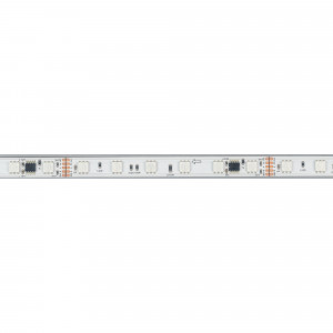 Лента герметичная DMX-PS-B60-12mm 24V RGB-PX6 (14 W/m, IP67, 5060, 5m) 039182, Светодиодная лента DMX-B60, герметичная IP67 (PS - силиконовая экструзия), с микросхемой GS8516. Светодиоды 5060, 60 шт/м (1 pixel = 6 LED), белая плата, скотч 3М. Цвет RGB, угол 120°. Питание 24 В, мощность 14 Вт/м (70 Вт на 5 м). Размеры 5000x12x5 мм. М