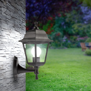 НБУ 04-60-001 черный Светильник садово-парковый Леда настенный четырехгранный черный Е27 (8/96) Б0048111