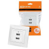 Розетка 2USB порт 2,1А 5В белая 