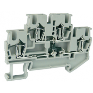 Этажная клемма UJ5-2.5/2-2D/S-X/XR-L, Этажная клемма, 2 этажа, с диодом, тип фиксации провода: пружинный, номинальное сечение: 2,5 мм кв., 26A, 500V, ширина: 5,2 мм, цвет: серый, тип монтажа: DIN35