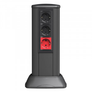 Розетка 1-м 2мод. Viva 16А IP20 2P+E с заземл. защ. шторки красн. 45015