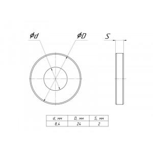 Шайба плоская M8 усиленная shplus8
