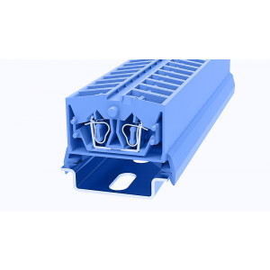 WS2.5T-DIN35-01P-12-00Z(H), Проходная клемма, 4 точки подключения, тип фиксации провода: пружинный, номинальное сечение: 2,5 мм кв., 24А, 800V, ширина: 10 мм, цвет: синий, тип монтажа: DIN35