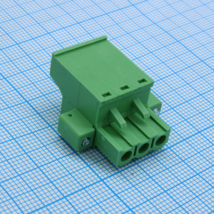 2EDGKCM-5.08-03P-14-00A(H), Соединительный блок 3 контакта шаг 5.08мм зеленый