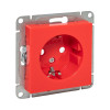Механизм розетки, 16А, с заземлением, со шторками, красный Эпика EKF UP1-SOR-111