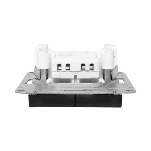 Механизм выключателя, двухклавишный, кнопочный, ч-рный Эпика EKF UP1-SWB-23