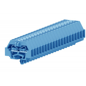 Проходная клемма (MINI) 242314, Проходная клемма, MINI, боковой подвод кабеля, 2 точки подключения, тип фиксации провода: пружинный, номинальное сечение: 4 мм кв., 24A, 630V, ширина: 7 мм, цвет: синий, тип монтажа: защелки в панель