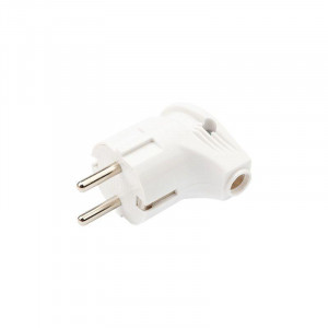 Вилка Евро угловая 16А с заземл. бел. 16-0728