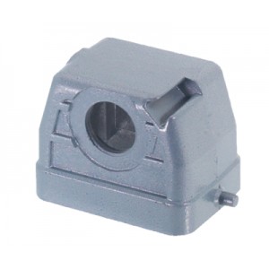 Крышка разъема 70.351.0635.1, Крышка разъема на кабель, типоразмер 6B, без уплотнителя, 1 отверстие с резьбой для кабельных вводов M20x1,5, расположен по длинной стороне корпуса, без защелки (упоры под одну защелку), материал корпуса: алюминиевый сплав