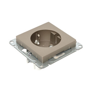 Механизм розетки, 16А, с заземлением, без шторок, шампань Эпика EKF UP1-SOC-110