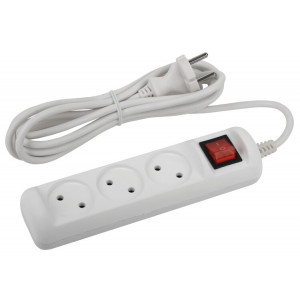 Удлинитель 3х3м без заземл. 10А IP20 U-3s-3m-2х1 ПВС 2х1 с выкл. Б0044050