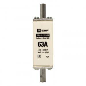 Вставка плавкая ППН-33 100/63А габарит 00C PROxima fus-33/100/63