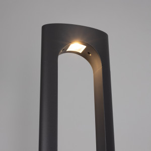 Светильник LGD-MUSE-BOLL-H900-12W Warm3000 (DG, 296 deg, 230V) 037523, Уличный светодиодный светильник для подсветки дорожек. Мощность 12 Вт, св. поток 890 лм, 74 лм/Вт, теплый 3000 K, CRI>80, угол 296°, напряжение питания 230 В. Темно-Серый фигурный корпус из алюминия, экран поликарбонат, степень защиты IP65.