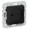Изображение товара FLITE Розетка без заземления с защитными шторками безвинтовое крепление 10А РСш01-1-ФлЧ черный IEK FI-R13-10-1-K02
