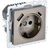 Розетка BRITE РЮш11-1-БрШ 16А с USB A+C 18Вт с заземл. защ. шторки шампань BR-R14-16-U22-018-K37