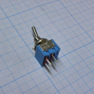 MTS-201 A-2, Тумблер ON-OFF  2 перекл. группы контактов 3А,250В в плату