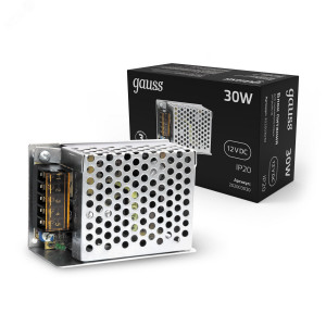 Блок питания для светодиодной ленты 30 Вт AC 100-264В Uвых 12В IP20 85х58х33мм Black 202003030