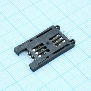 KLS1-SIM-010-6P-1-R, SIM Card Connector Type; Without peg;Taping;6P;RoHS