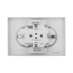 Механизм розетки двойной, 16А, с заземлением, со шторками, с рамкой, алюминий Эпика EKF UP1-SOA-211