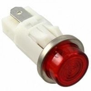 1092QC1-125VAC, Светодиодные панельные индикаторы PMI .5in. LED 125V Tab Hi-Hat Red